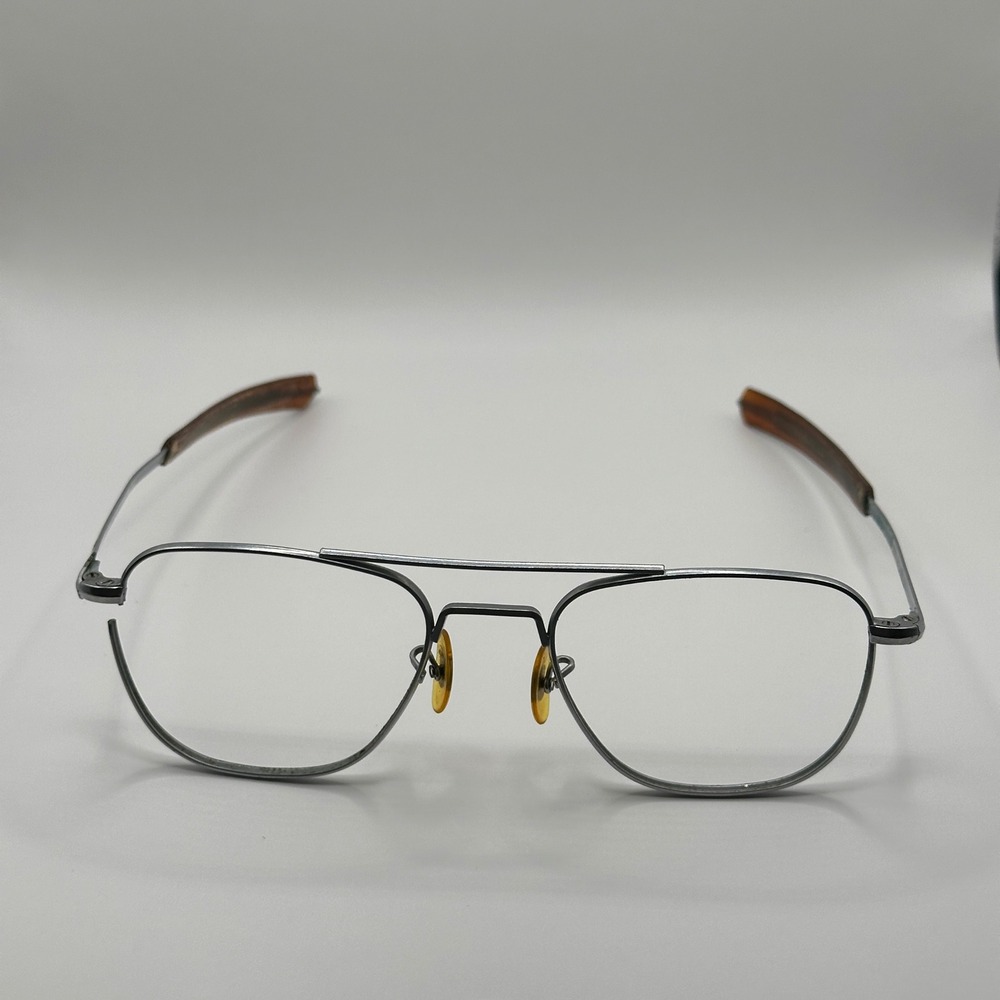 Vintage Norton USA 5 1/2 Aviator Safety Glasses Frames Metal Silver Tone Repair